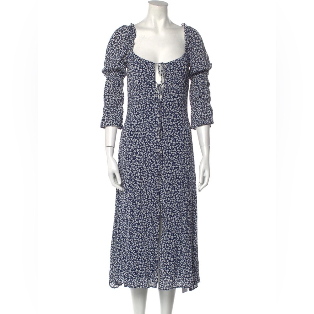 Reformation Blue Floral Dress